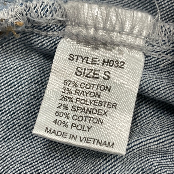 Blue NEW Denim Jean Hoodie Jacket zipper LABIJOU-Sz S Heather Black over size - Picture 12 of 13